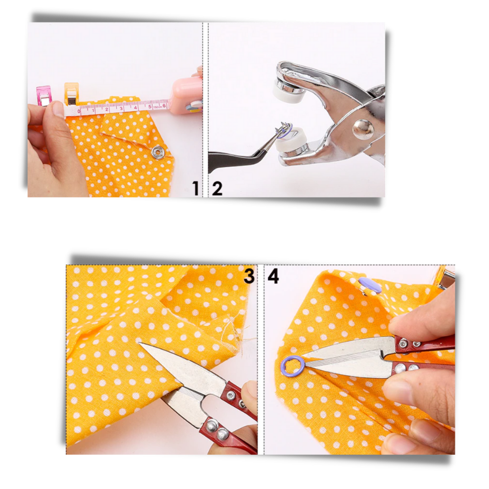 Pack de boutons de pression avec pince