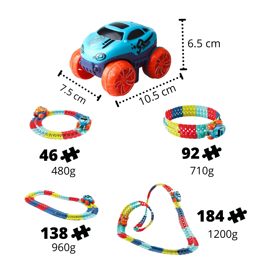 Circuit en Rails flexibles pour voitures