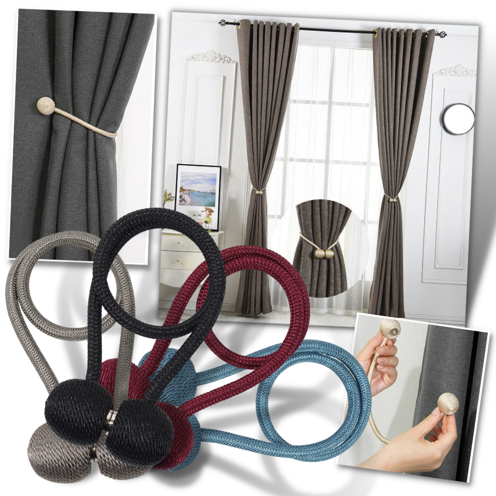Lot de 2 attaches magnétiques pour rideaux