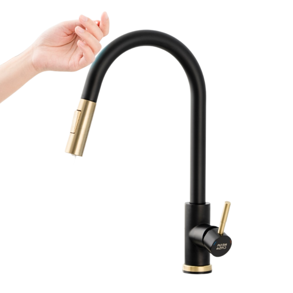 Robinet de cuisine flexible avec capteur