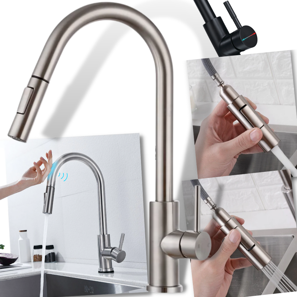 Robinet de cuisine flexible avec capteur
