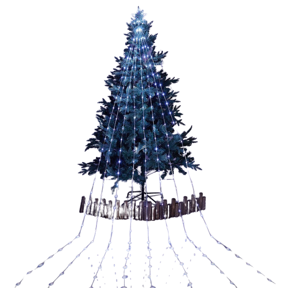 Lumières de Noël en cascade