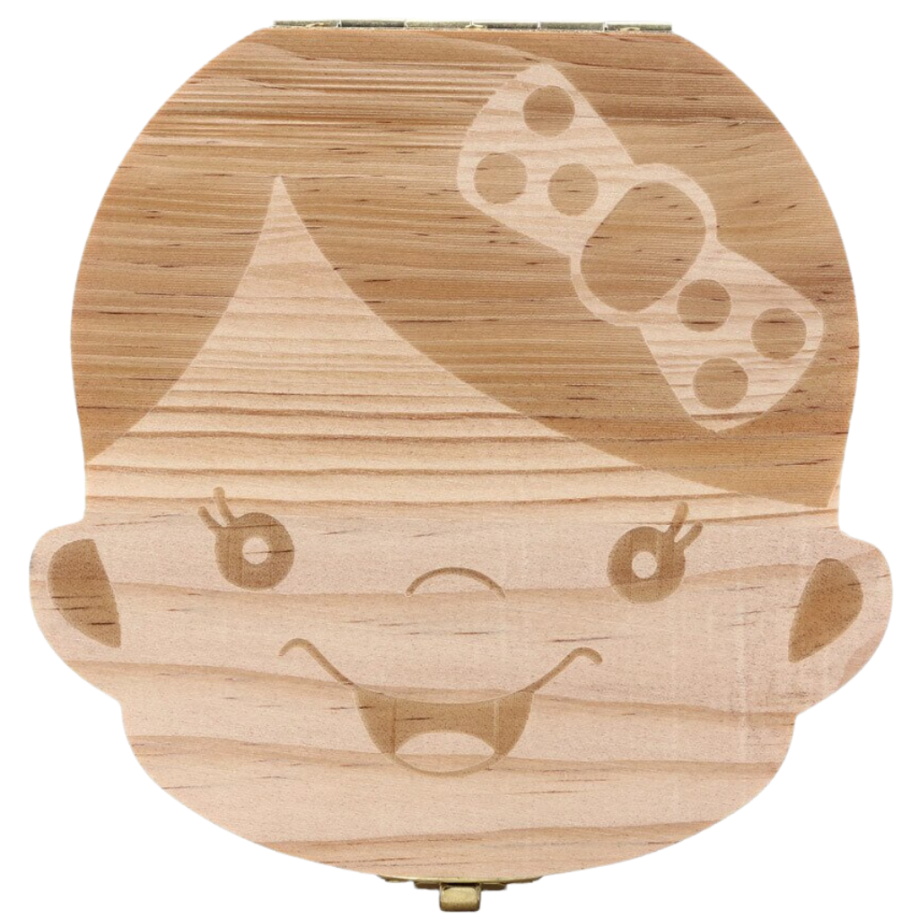 Boîte à dents de bébé en bois