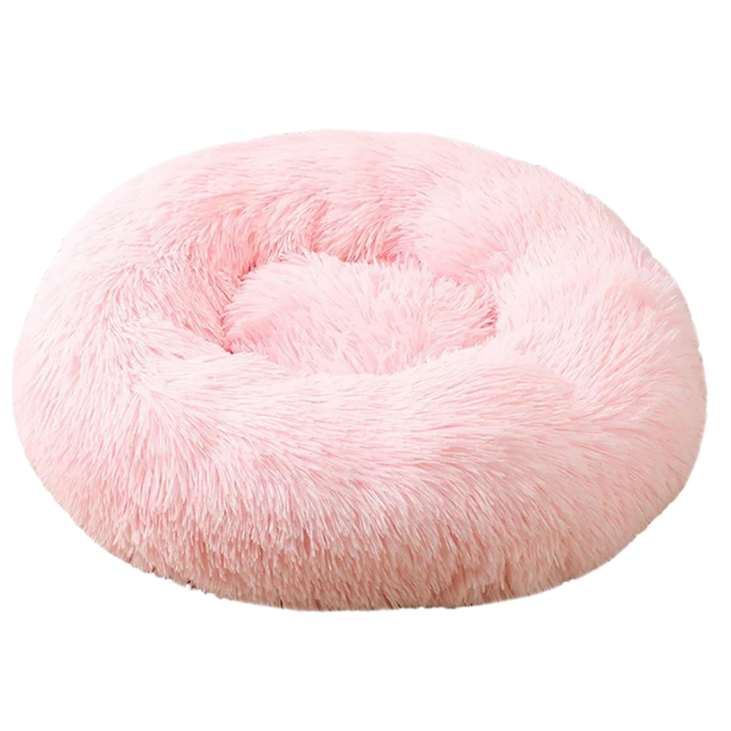 Lit en peluche en forme de donut pour animaux de compagnie