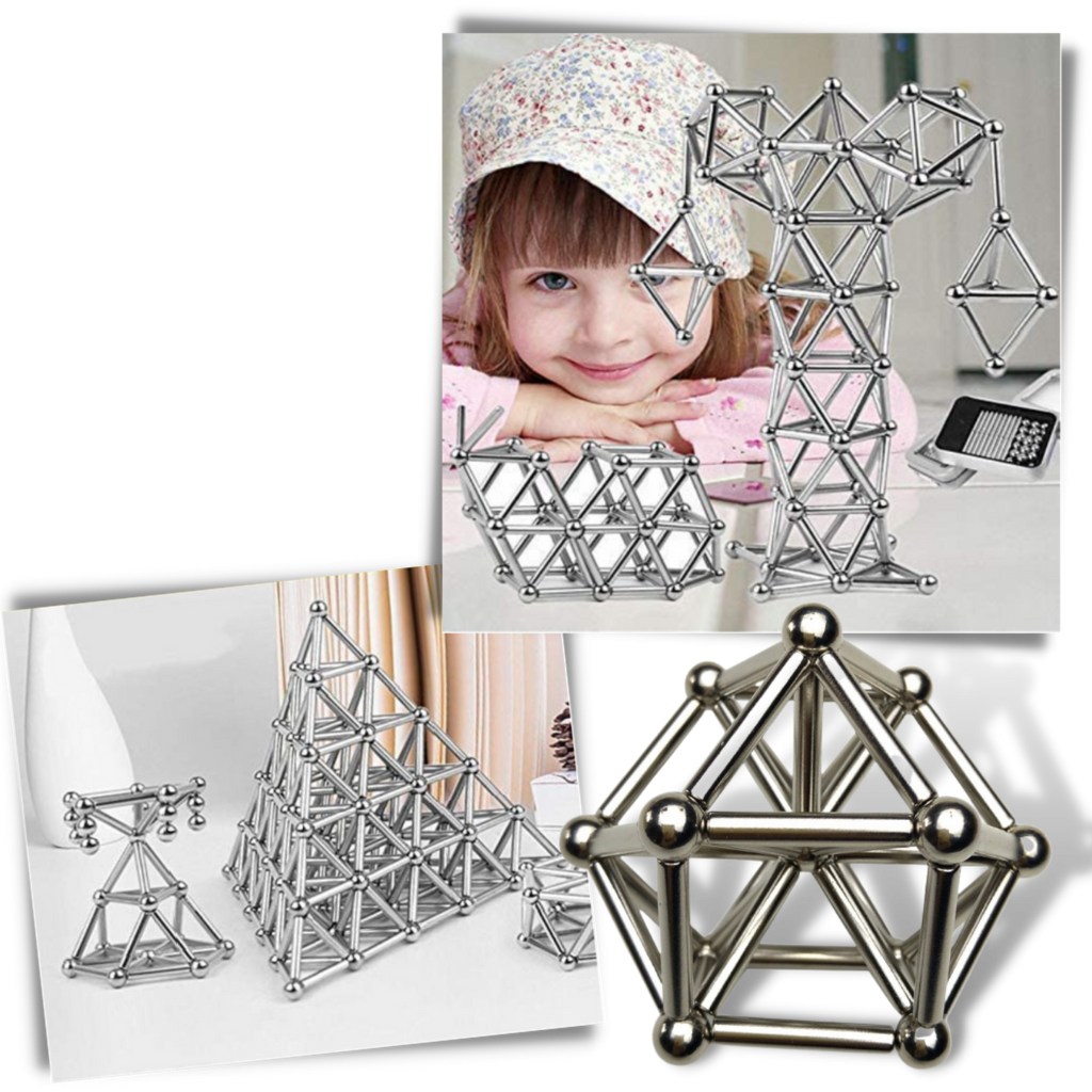 Bâtons et billes de construction magnétiques
