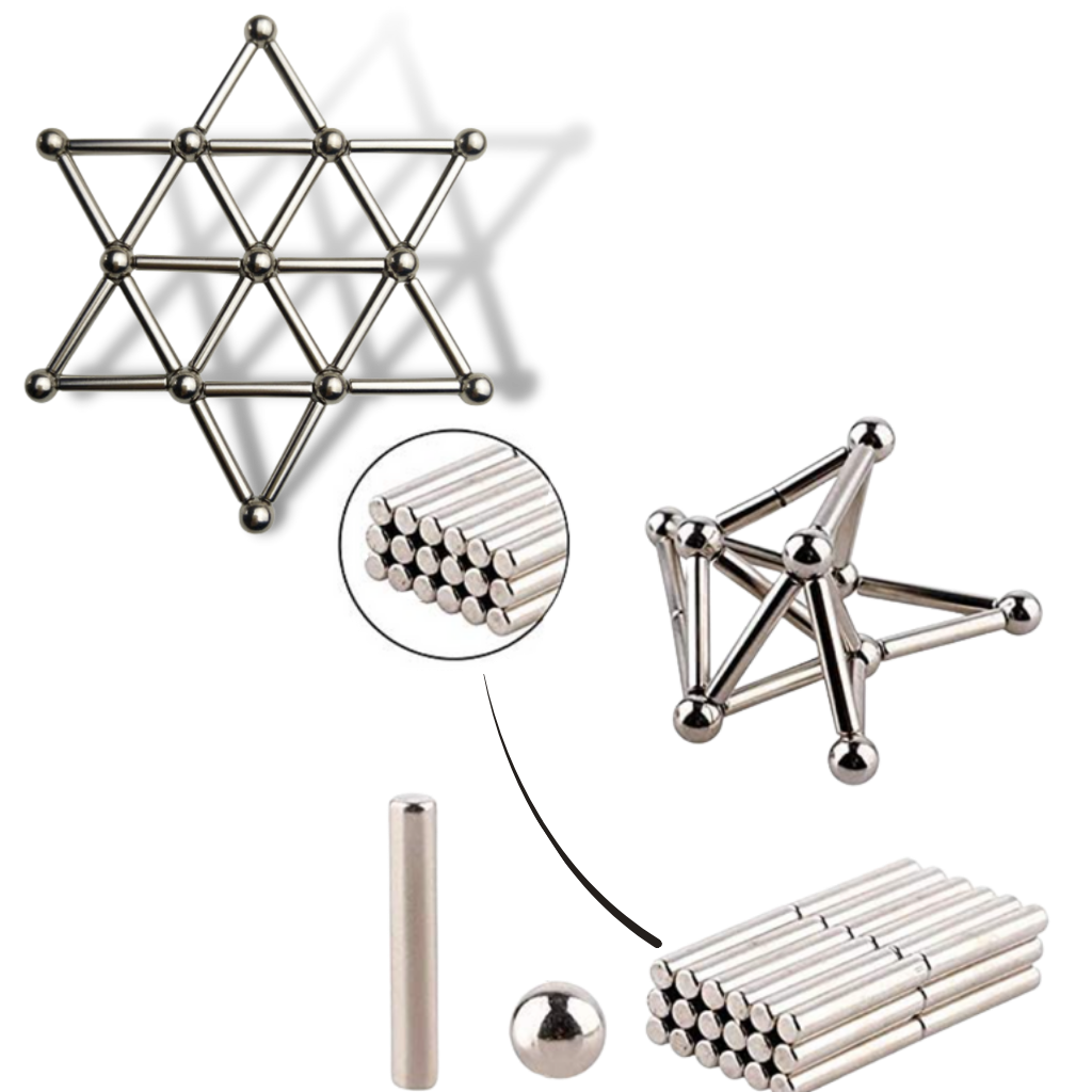 Bâtons et billes de construction magnétiques