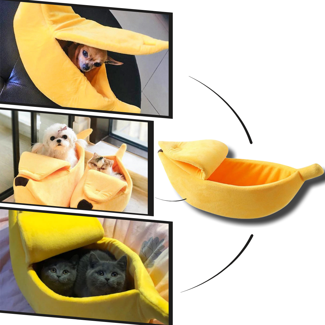Lit pour animaux de compagnie en forme de banane