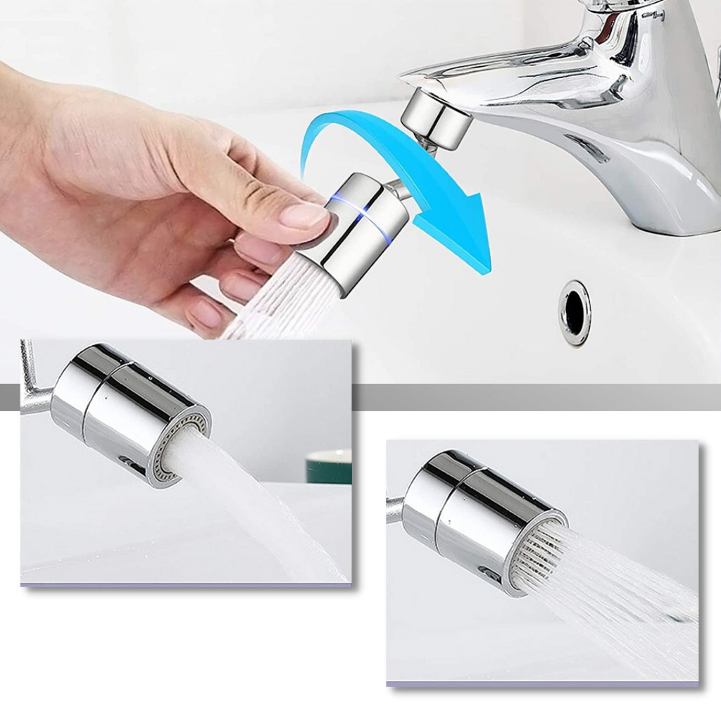 Buse de robinet rotative anti-éclaboussures orientable à 360°