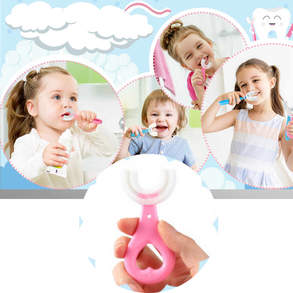 Brosse à dents en forme de U pour enfants (paquet de 2)