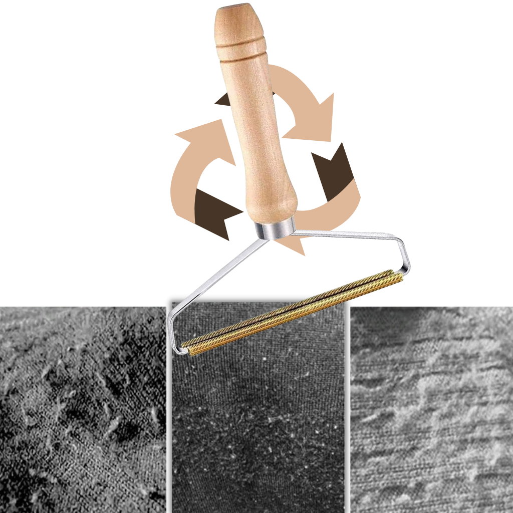 Brosse pour poils d'animaux en bois