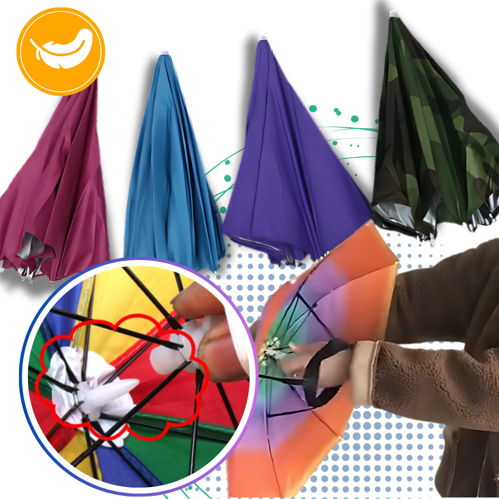 Chapeau parapluie ajustable mains libres