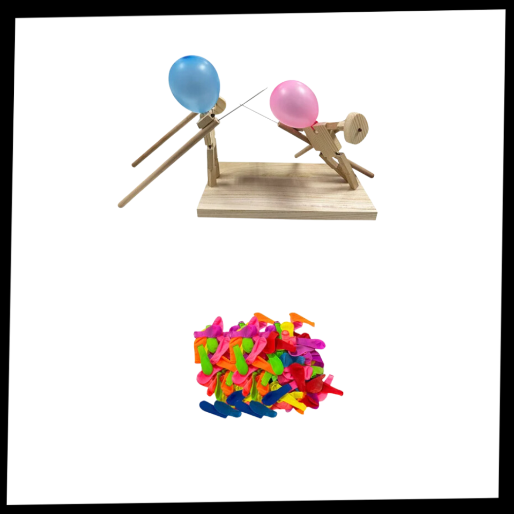 Jeu d'escrime avec ballons en bambou