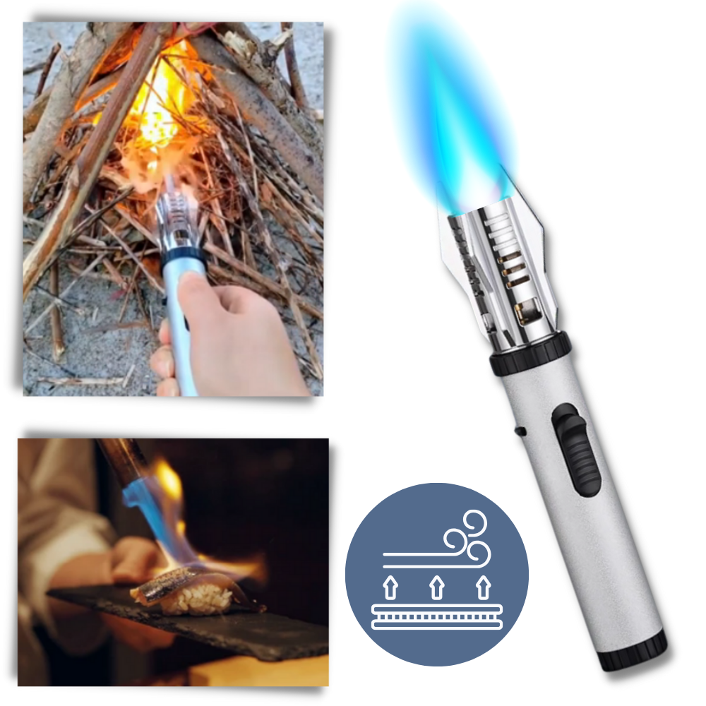 Briquet coupe-vent flamme bleue