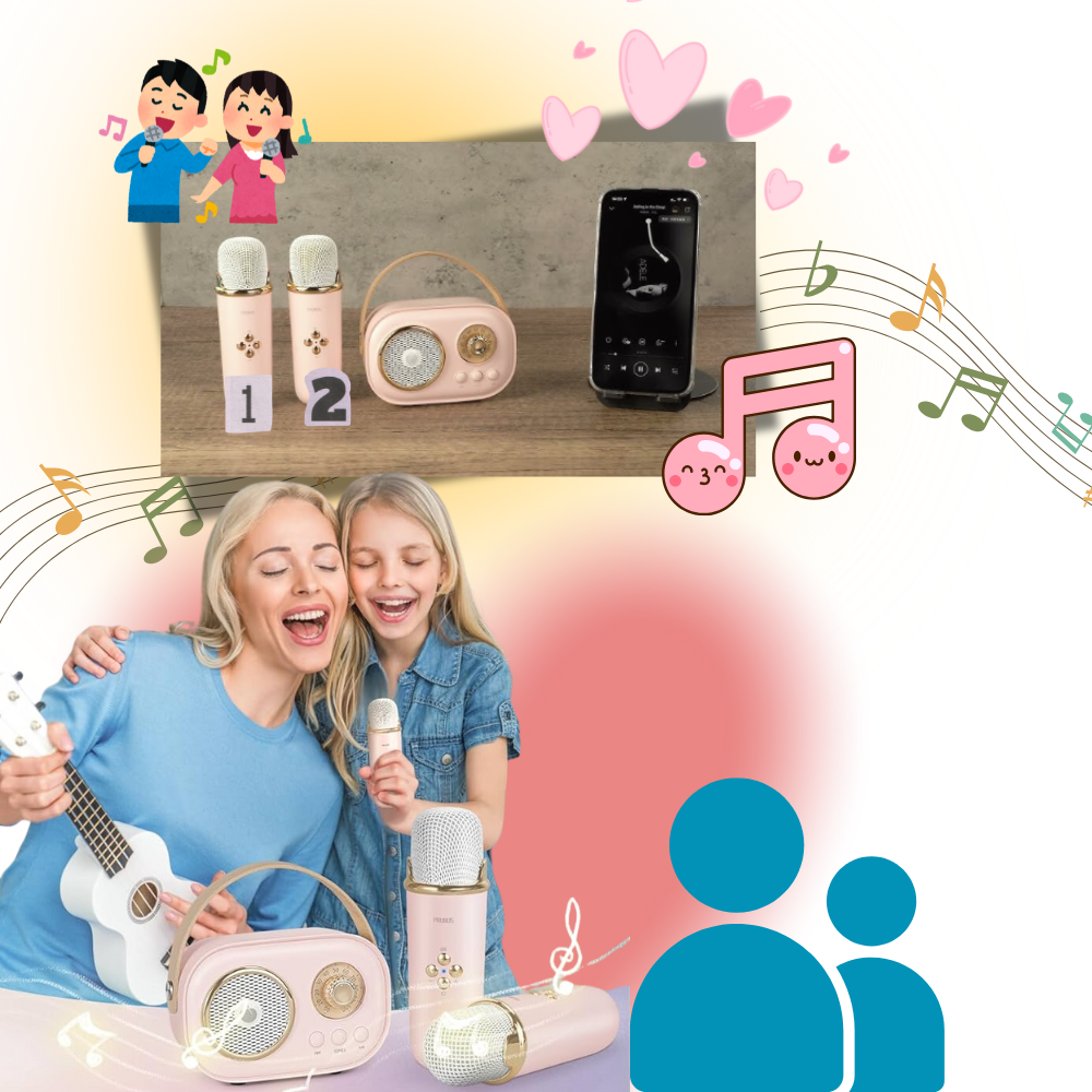 Mini Karaoké Bluetooth à double micro pour enfants