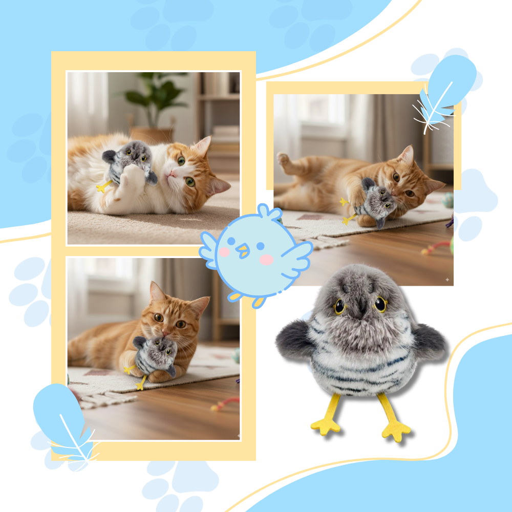 Jouet interactif oiseau pour chat