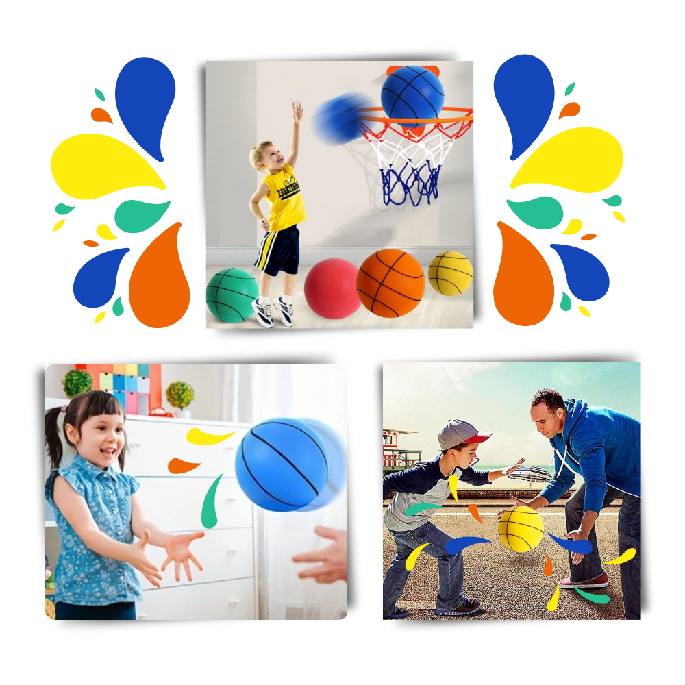 Ballon de basket silencieux, amusant et coloré