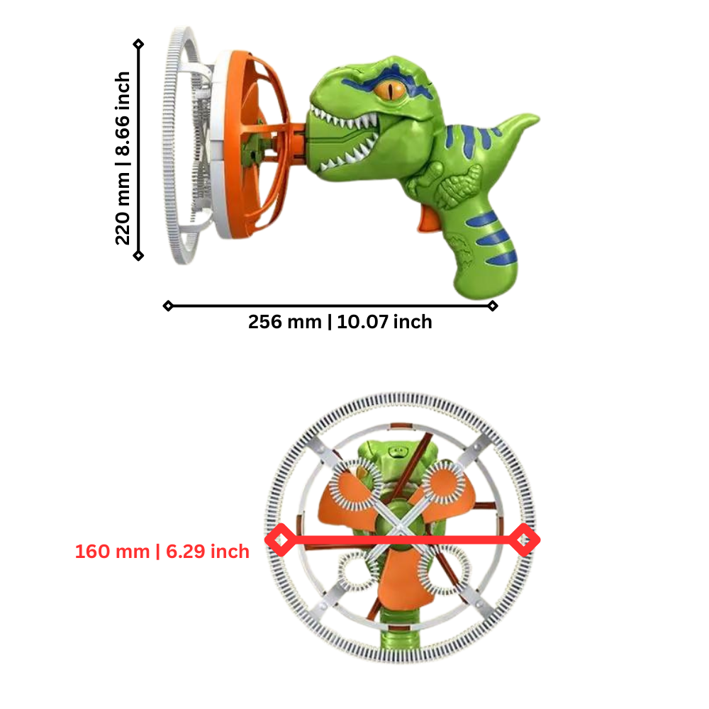 Machine à bulles colorées en forme de dinosaure