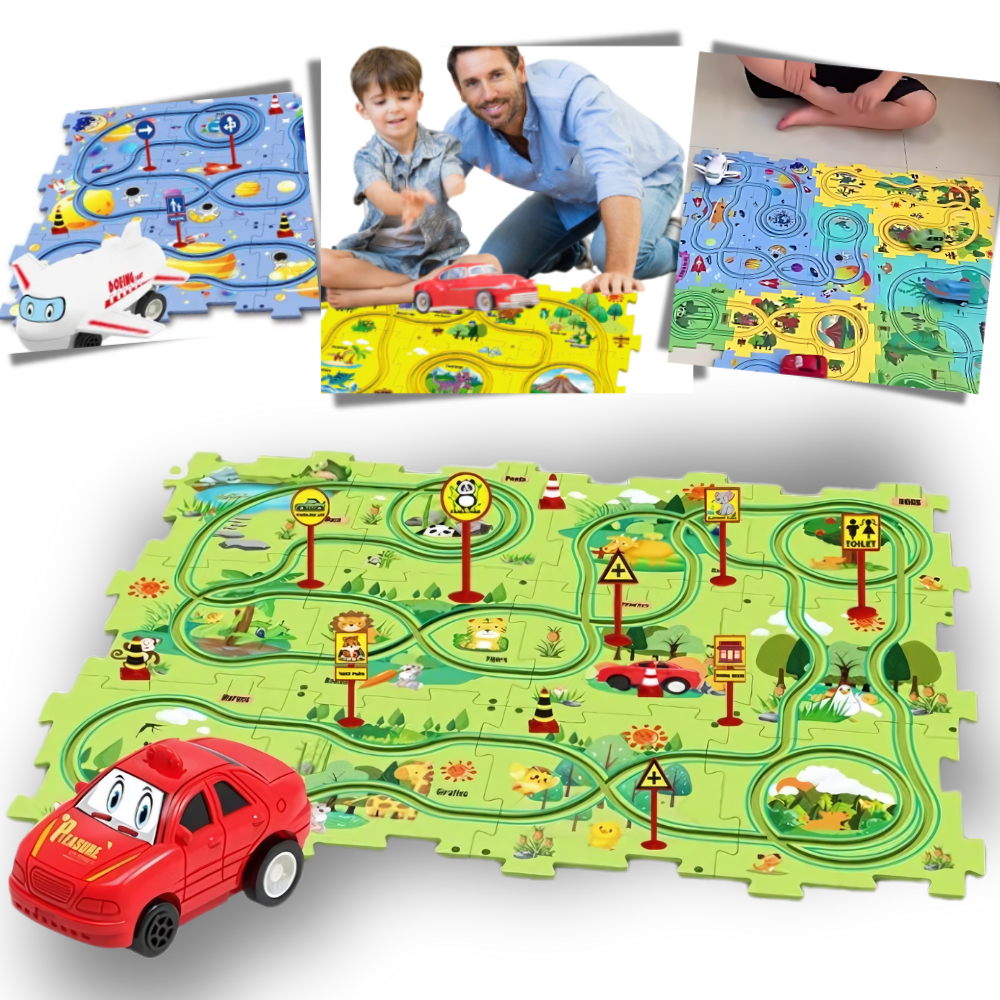 Puzzle piste de voitures éducatif et amusant