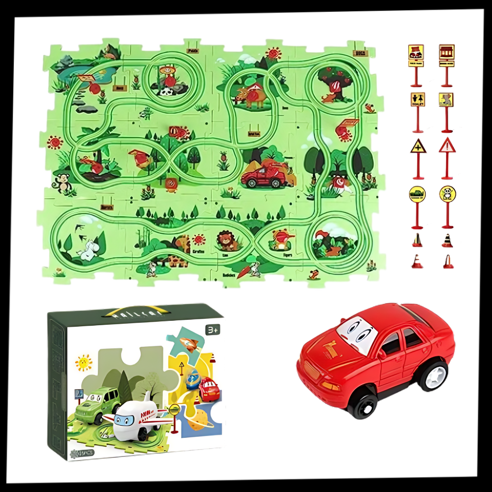 Puzzle piste de voitures éducatif et amusant