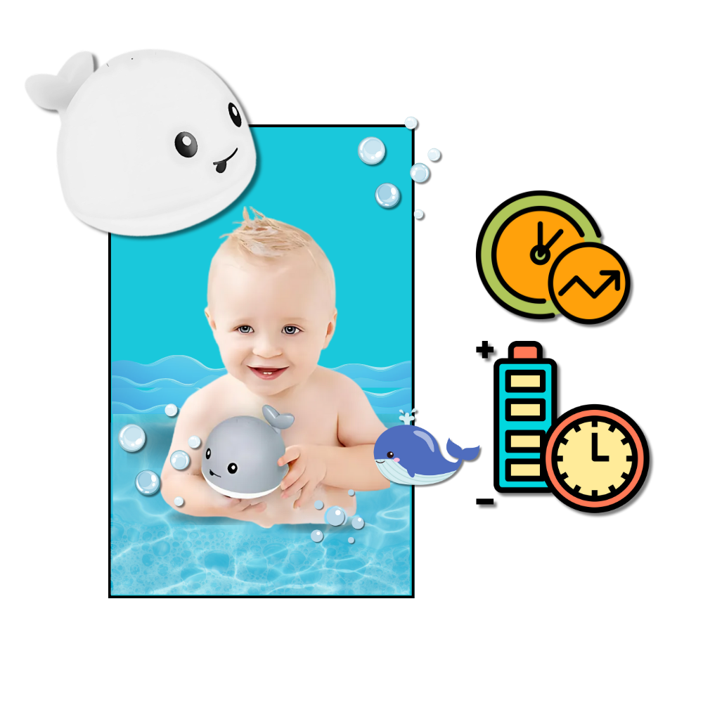Jouet de bain interactif en forme de baleine avec lumières