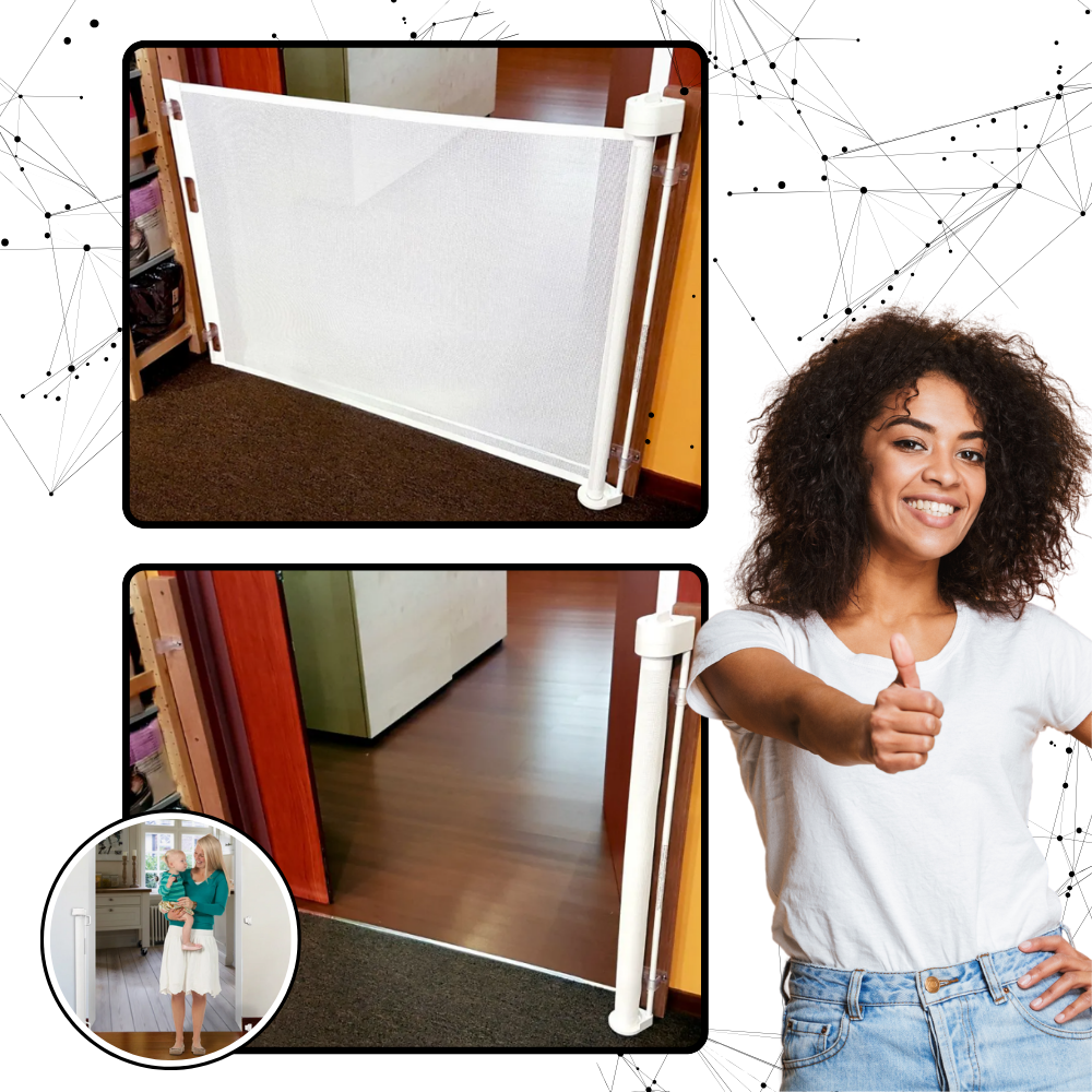 Barrière rétractable en maille pour animaux domestiques et bébés