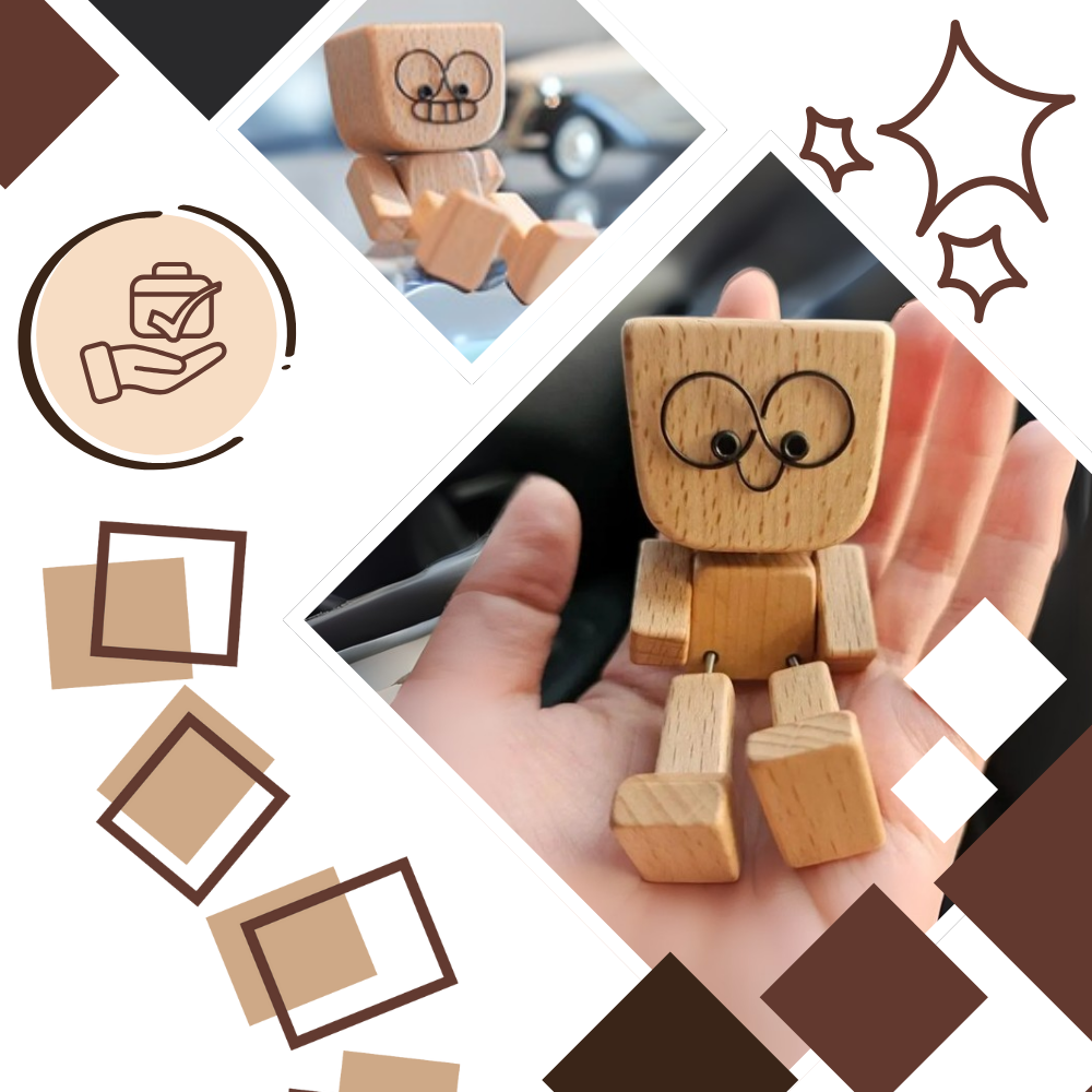 Figurine mobile d'homme en bois