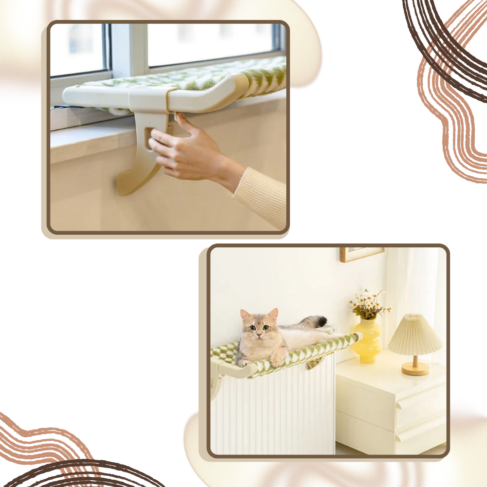 Lit pour chat et perchoir de fenêtre sans outil