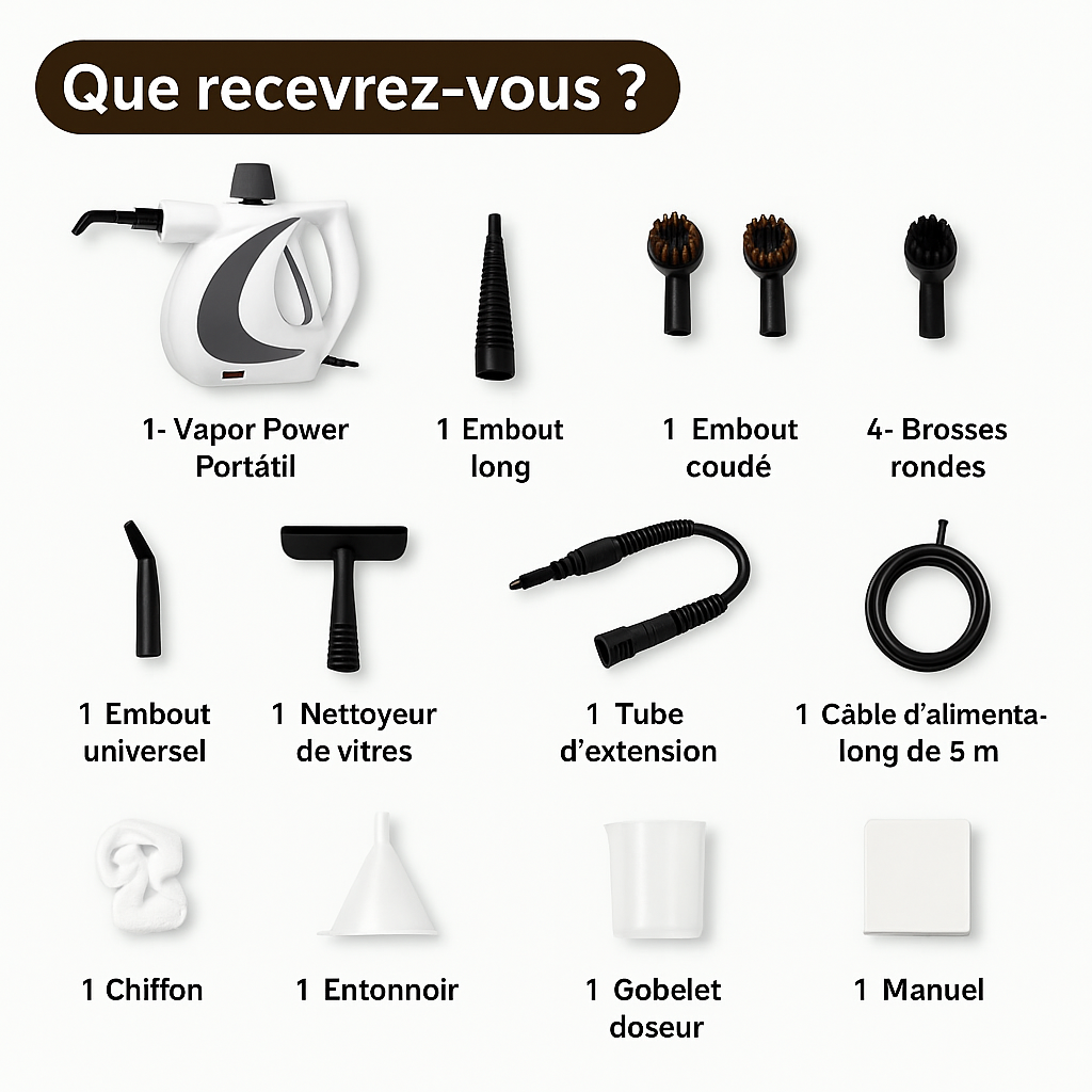 🔥 Vapor Power™ – Le Nettoyeur Vapeur 5-en-1 Qui Fait Tout Briller