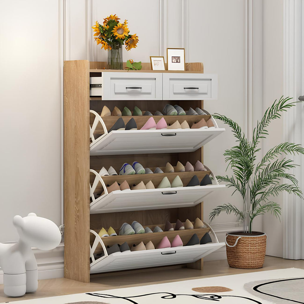 🔥 Meilleure Vente ! Armoire à Chaussures 3 Portes + 2 Tiroirs + Sac à Dos Offert 🎁