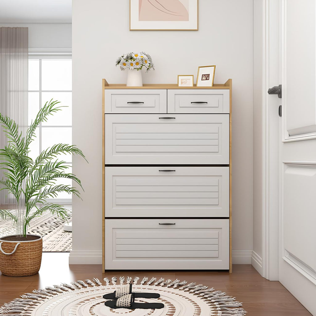 🔥 Meilleure Vente ! Armoire à Chaussures 3 Portes + 2 Tiroirs + Sac à Dos Offert 🎁