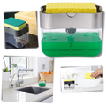 Distributeur de détergent de cuisine avec porte-éponge