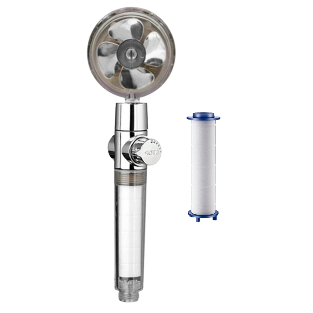 Pommeau de douche à haute pression avec hélice rotative