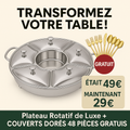 ✨ Plateau Rotatif de Luxe™ + Service de 48 Couverts Dorés OFFERT – Servez avec Élégance