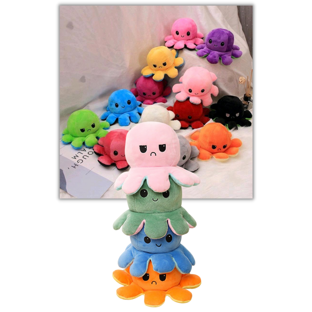 Peluche réversible mini poulpe