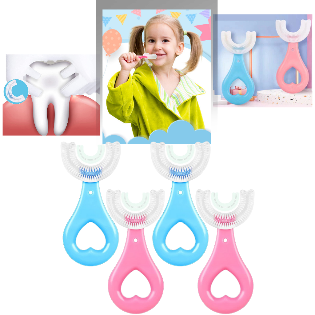 Brosse à dents en forme de U pour enfants (paquet de 2)