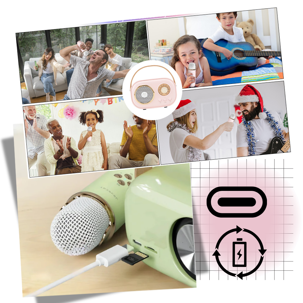 Mini Karaoké Bluetooth à double micro pour enfants