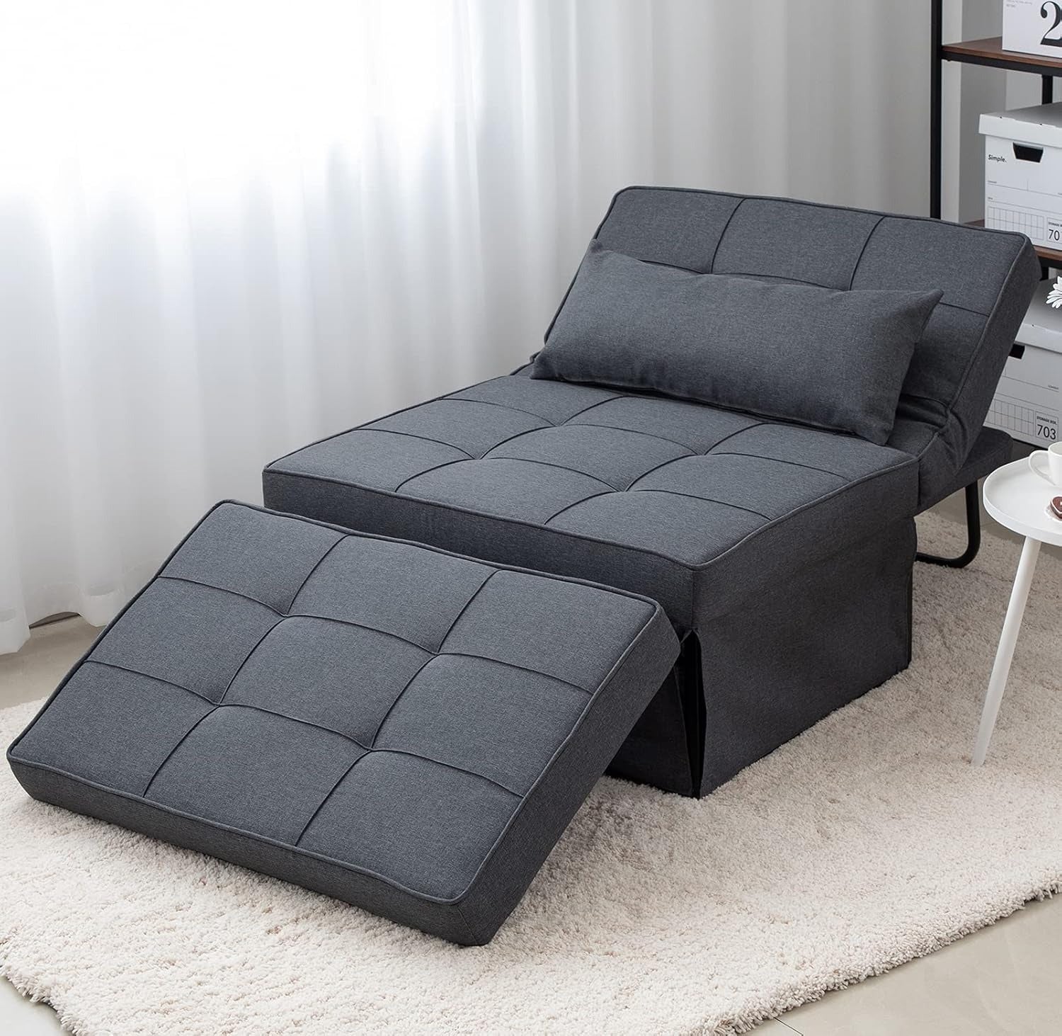 OTTO – Fauteuil Ottoman Convertible 4-en-1 Multifonctionnel