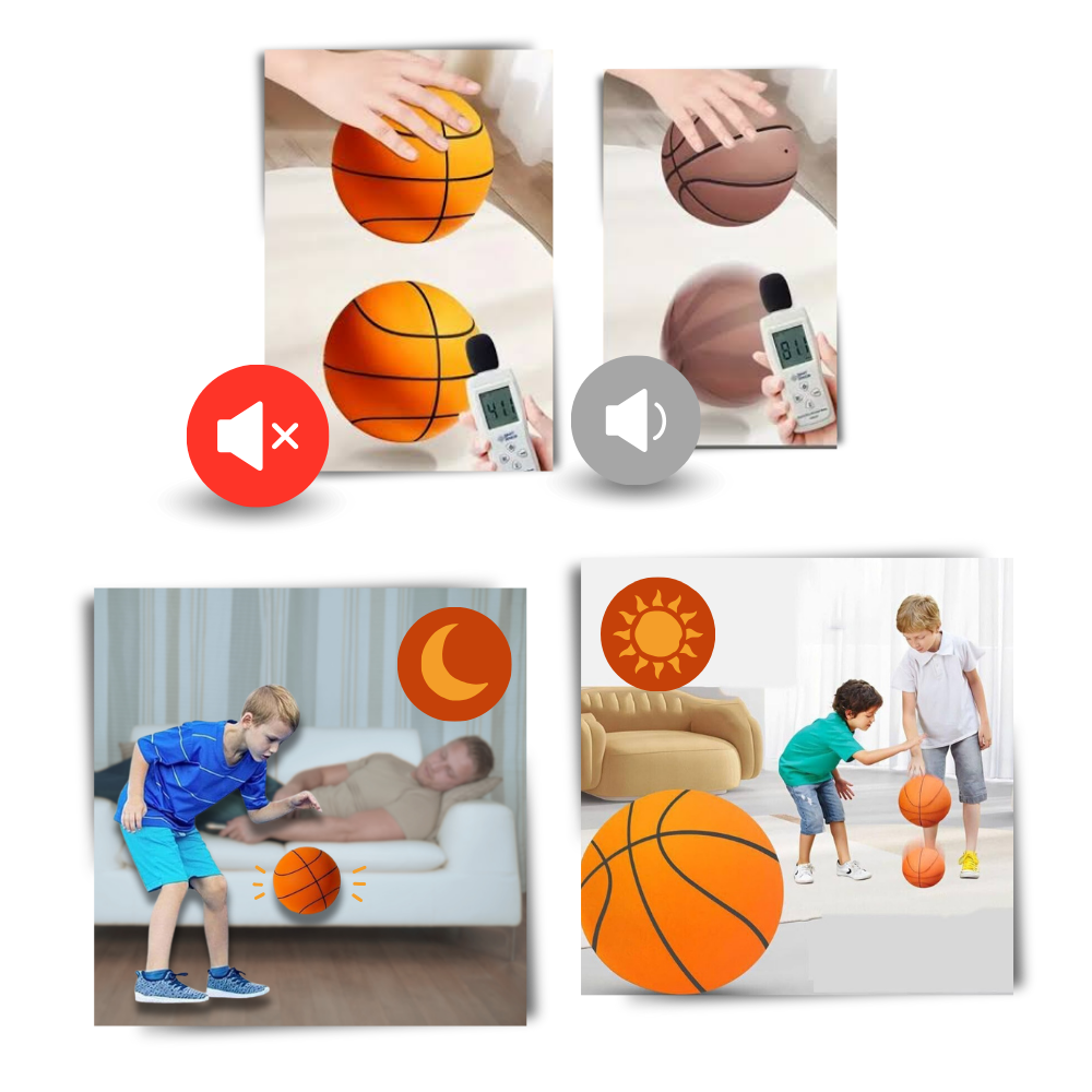 Ballon de basket silencieux, amusant et coloré