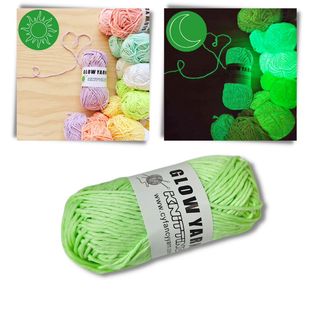 Fil phosphorescent coloré