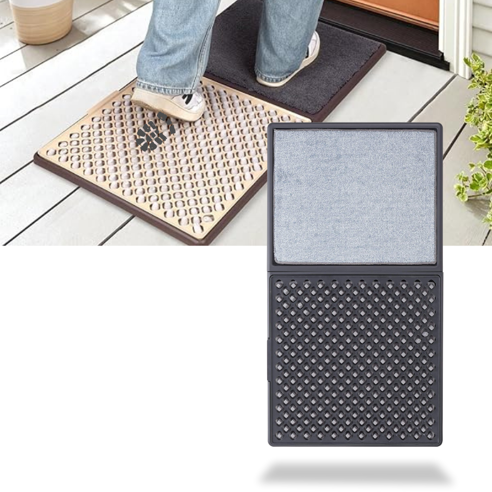Tapis désinfectant à double zone de nettoyage