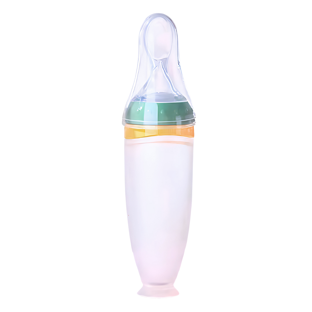 Biberons en silicone avec cuillère anti-débordement