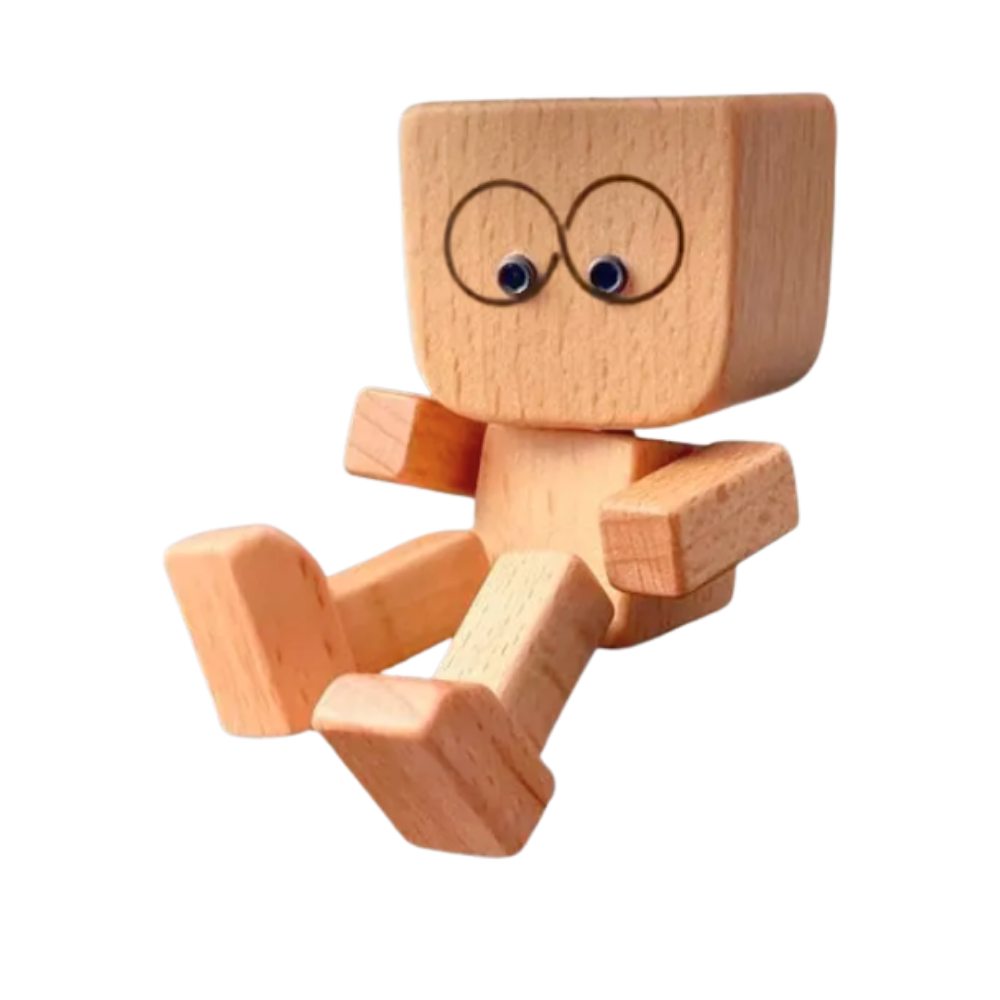Figurine mobile d'homme en bois